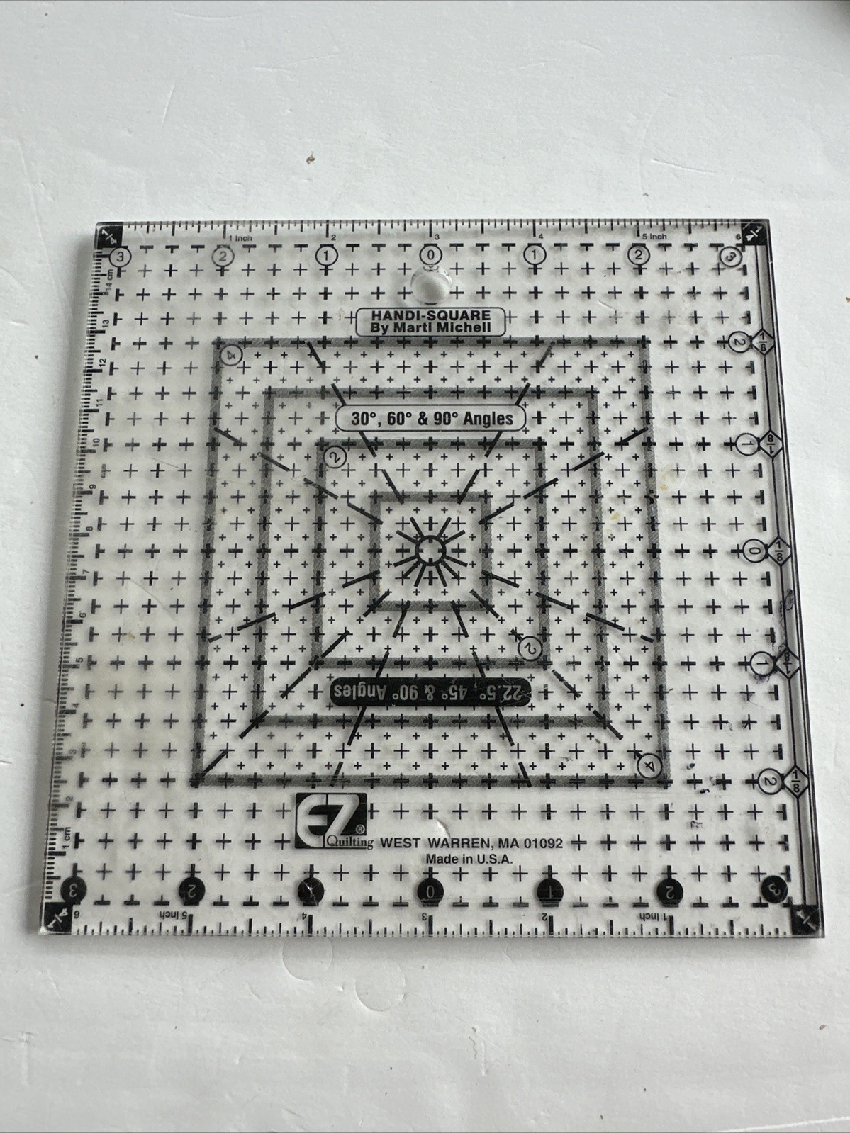 Acrylic EZ Quilting Crafts Handi Square & Angles by Marti Michell 6.5" x 6.5"