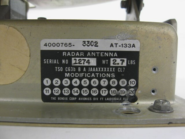 Bendix AT-133A Radar Antenna / Receiver Transmitter - PN: 4000765-3302