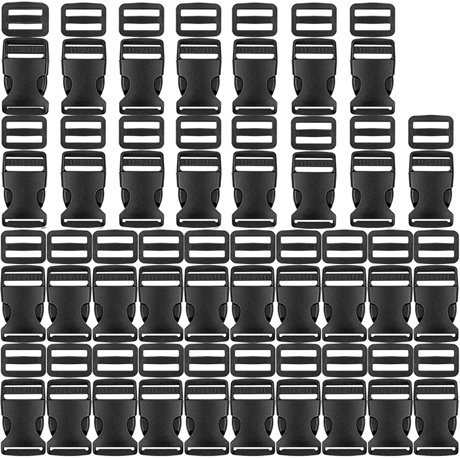 1Inch Nylon Webbing Strap Sets Plastic Flat Buckle Side Release Backpack