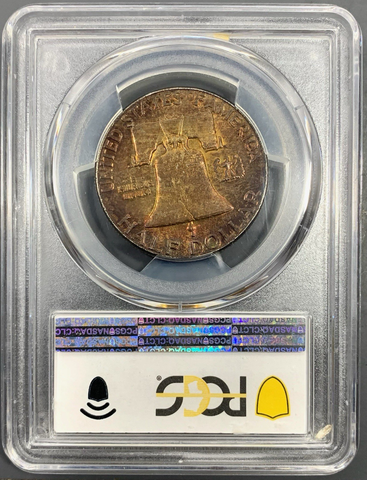 1961 PCGS MS62 Franklin Silver Half Dollar 50c - Reverse Toned