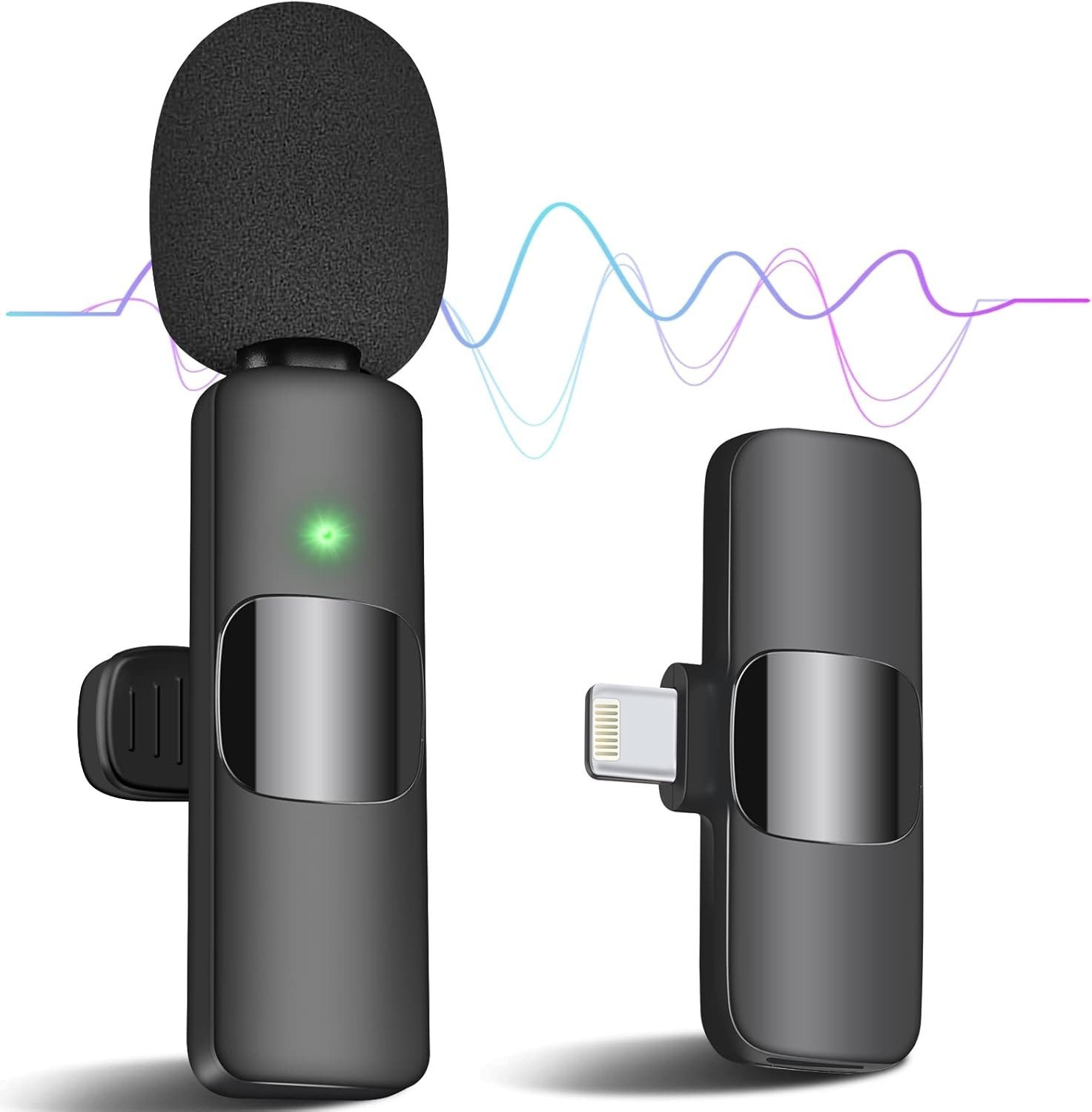 Wireless Lavalier Microphone for iPhone, Mini Professional Wireless Clip Mic,...