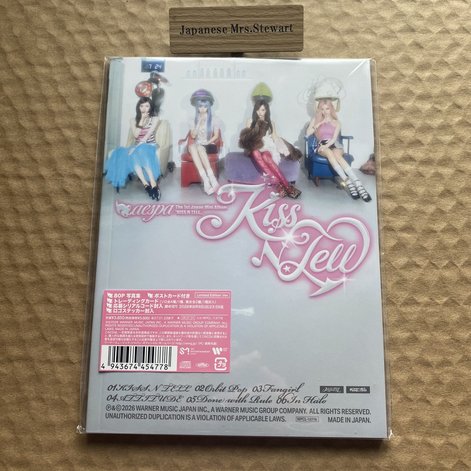 aespa KISS N TELL Limited Edition Ver. Japan 1st Mini Album CD