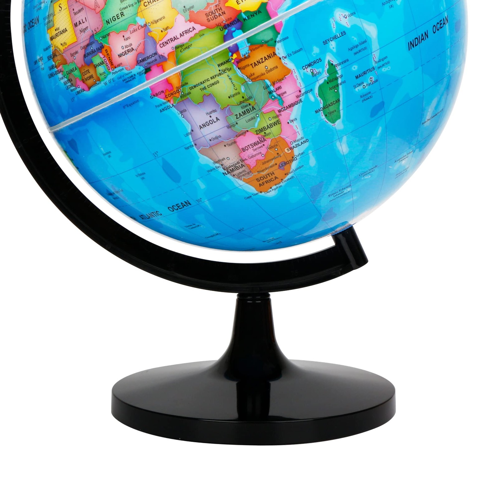 10" World Globe - Political Map Educational- Self Assembled School Globe