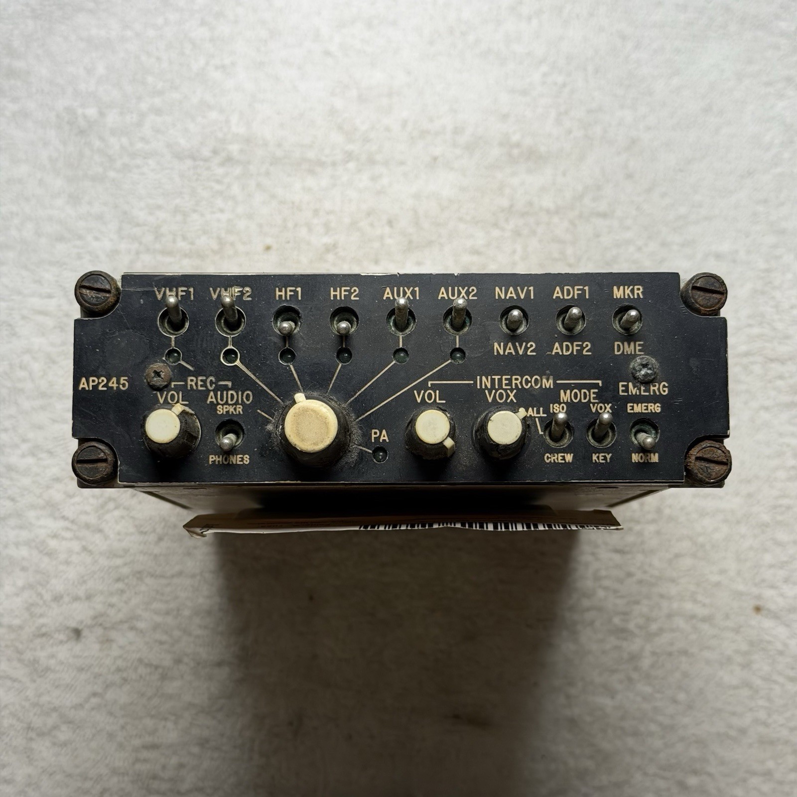 Western Avionics AP245 Audio Panel 245-0-00 Serviceable W/ Mods 1-6