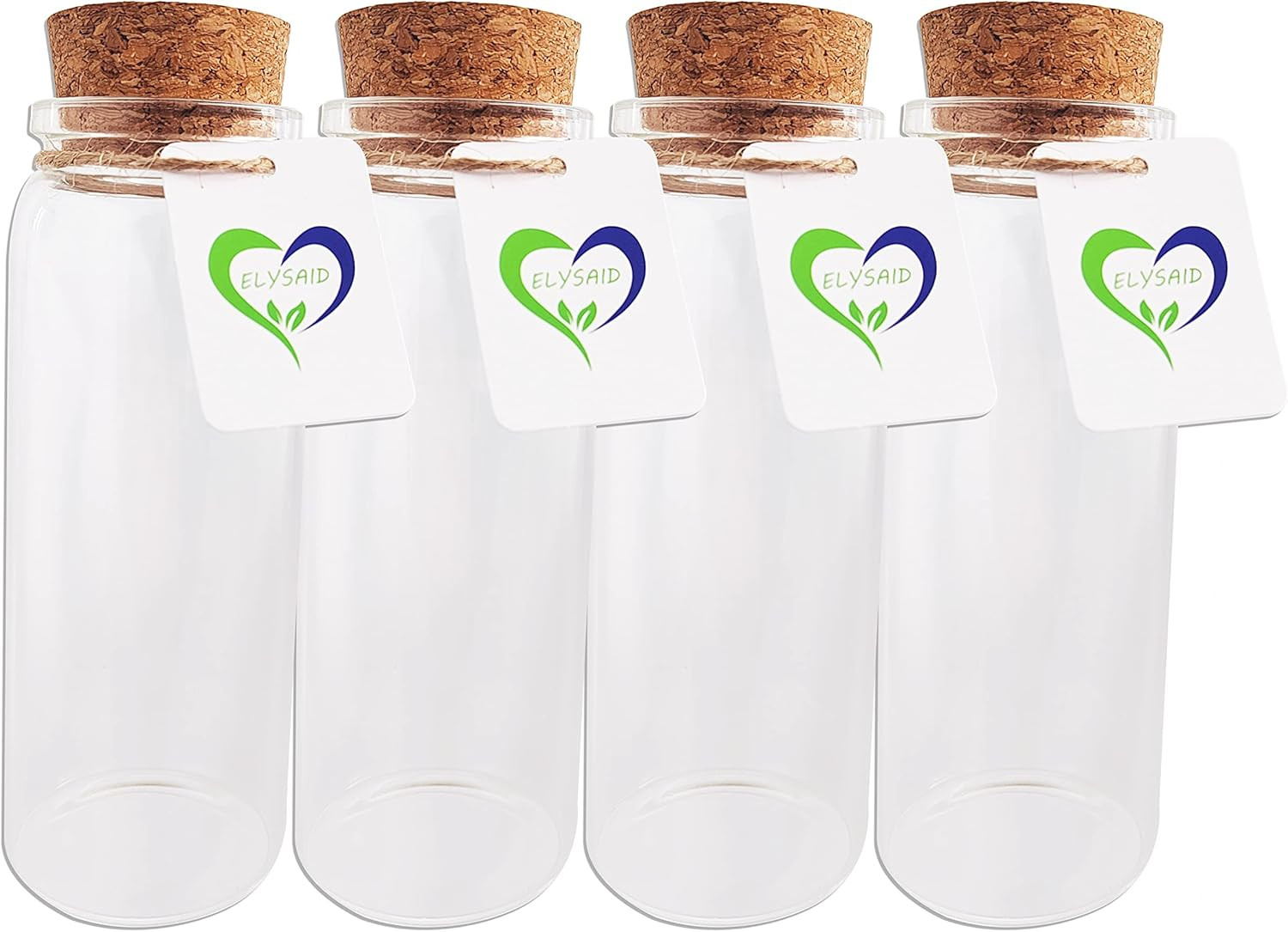 4Pcs of 150 Ml Empty Clear Glass Bottles Vials with Cork Stopper Storage Jars 47