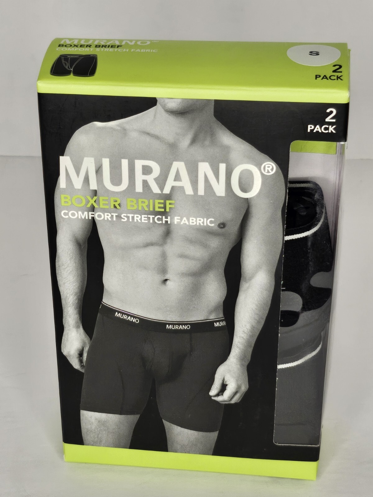 MURANO BOXER BRIEF COMFORT STRETCH FABRIC UNDERWEAR 2 PACK NEW