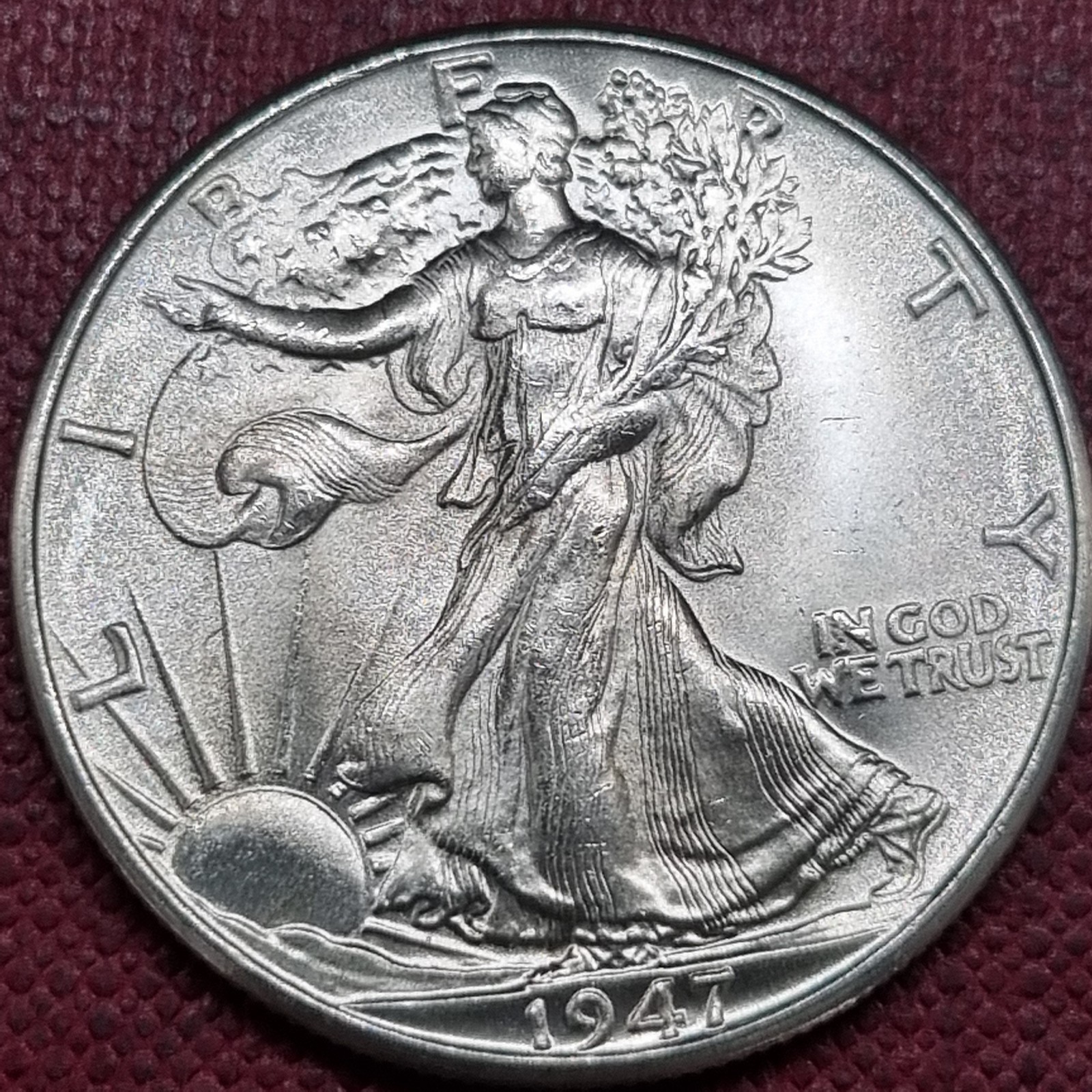 1947 D Walking Liberty Half Dollar 50c BU UNC Uncirculated #100292
