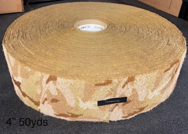 SEW-ON NYLON FASTENER TAPE MULTICAM ARID 4 INCH LOOP 50YARD ROLL