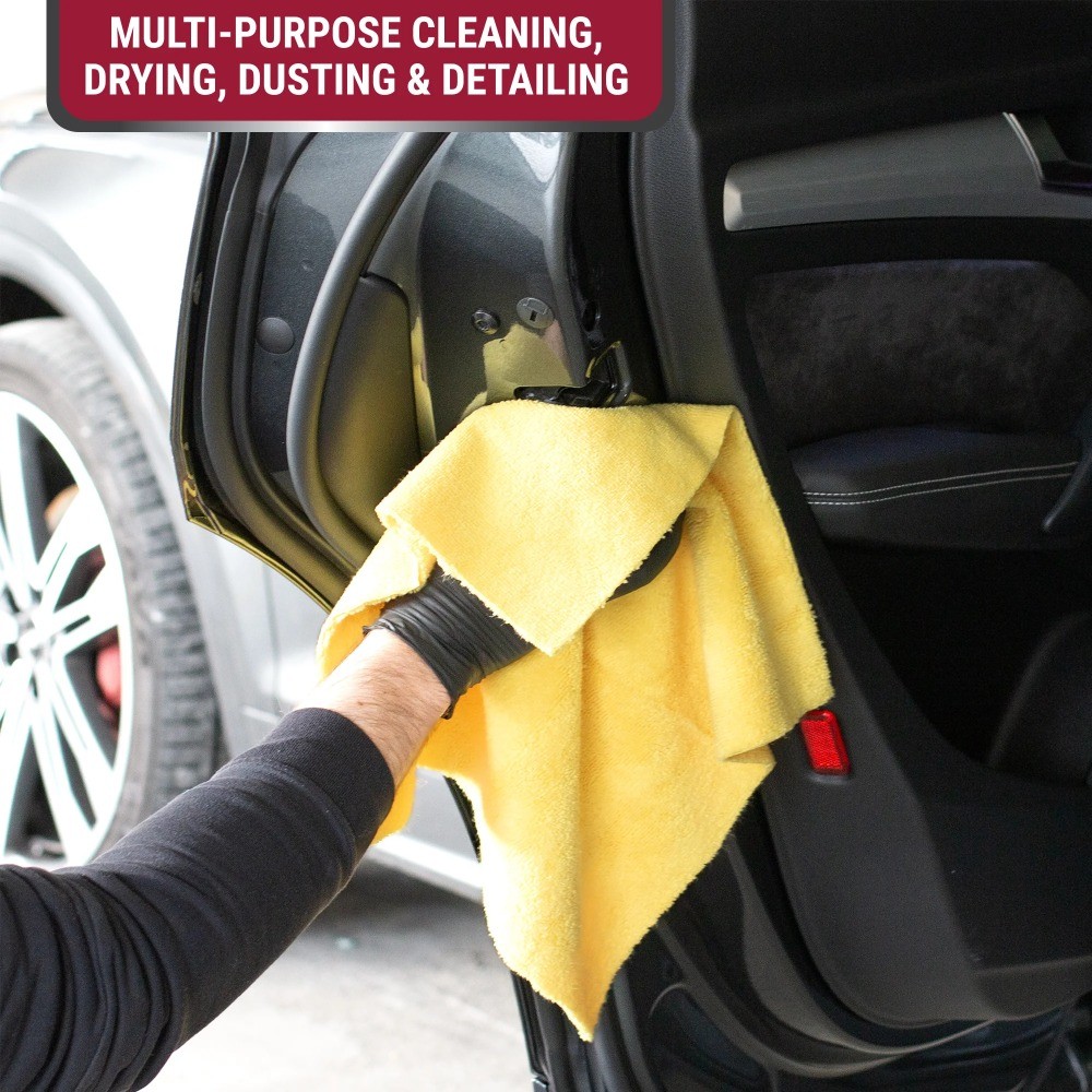 Heavy DutyMulti-Purpose Microfiber Detailing Towel,40Pack,Yellow