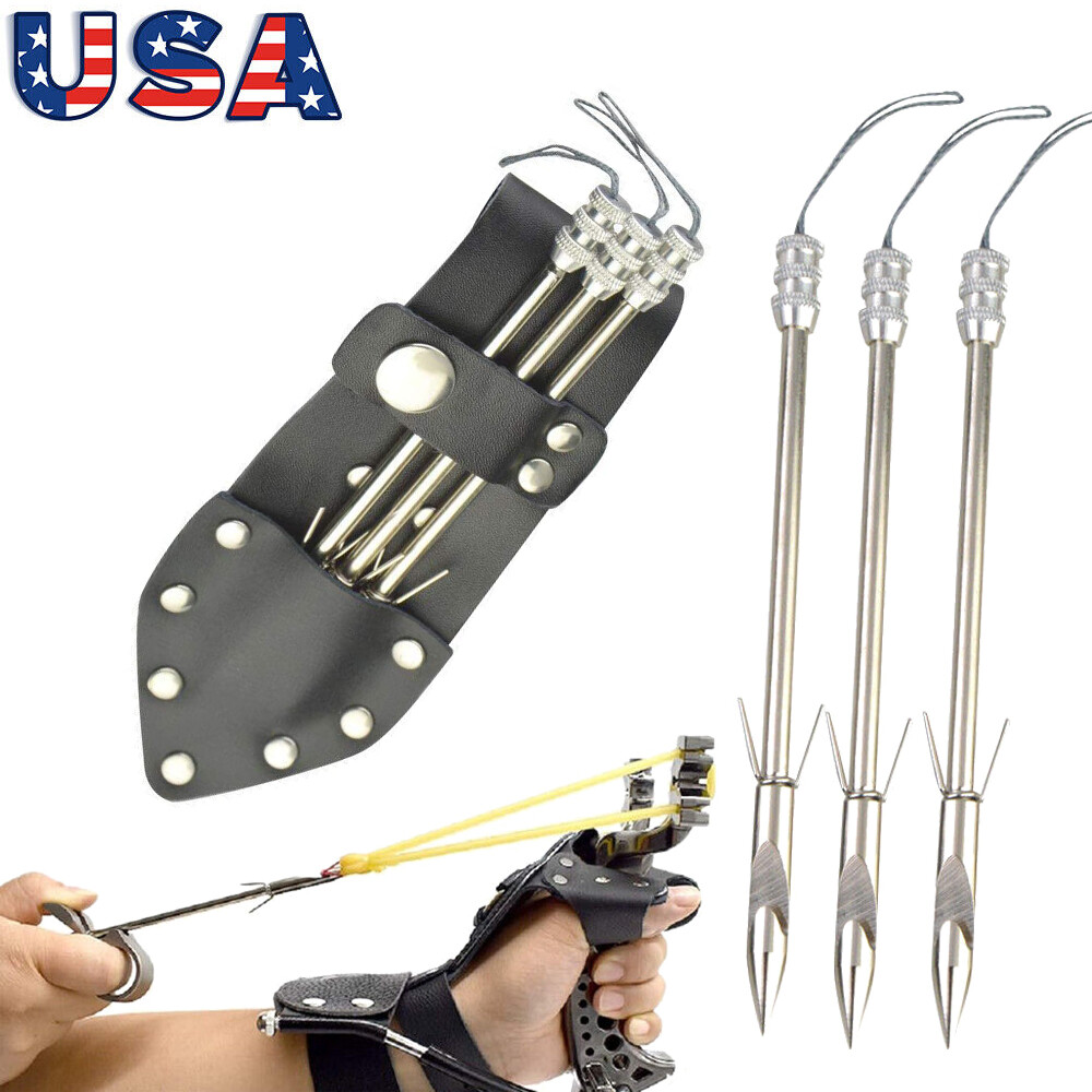 6X Bowfishing Arrowheads Darts Quiver Catapult Tips Archery Bow Hunting Fishing