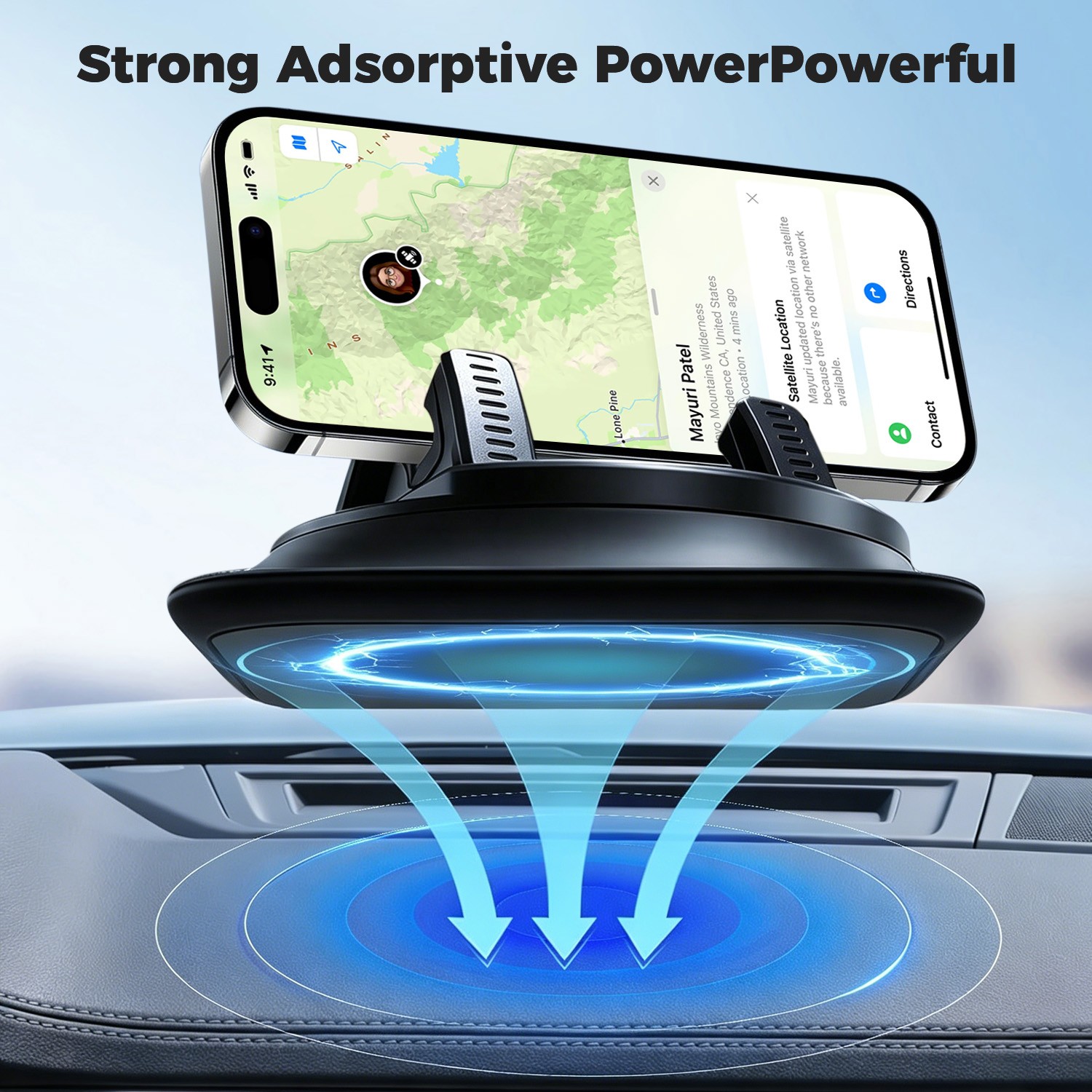 Universal Car Dash Phone Mount: Hands-Free Viewing,Shockproof,for iPhone&Android