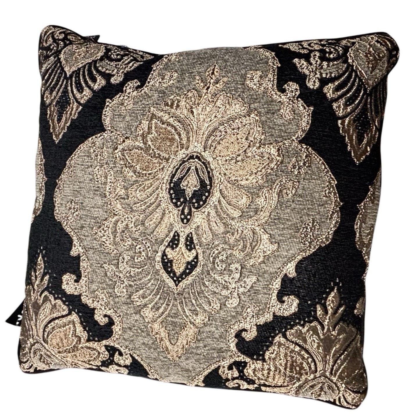 J QUEEN NEW YORK Bradshaw Black Large Square Fashion Pillow 20x20 NEW