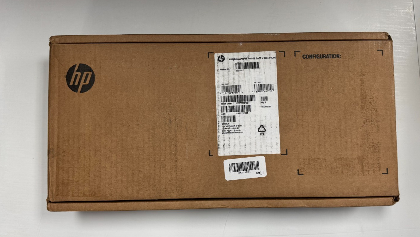 New HP AMD Radeon Pro W5700 8GB Graphics Card P/N: L81468-001 L92595-002