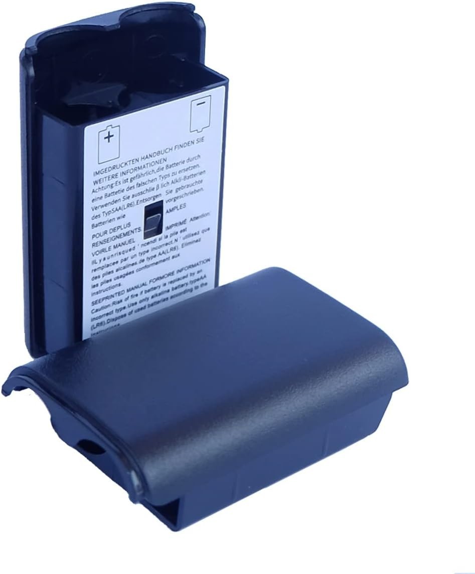 4-Pack Black Battery Cover Case for Xbox 360 Wireless Controller Replacement