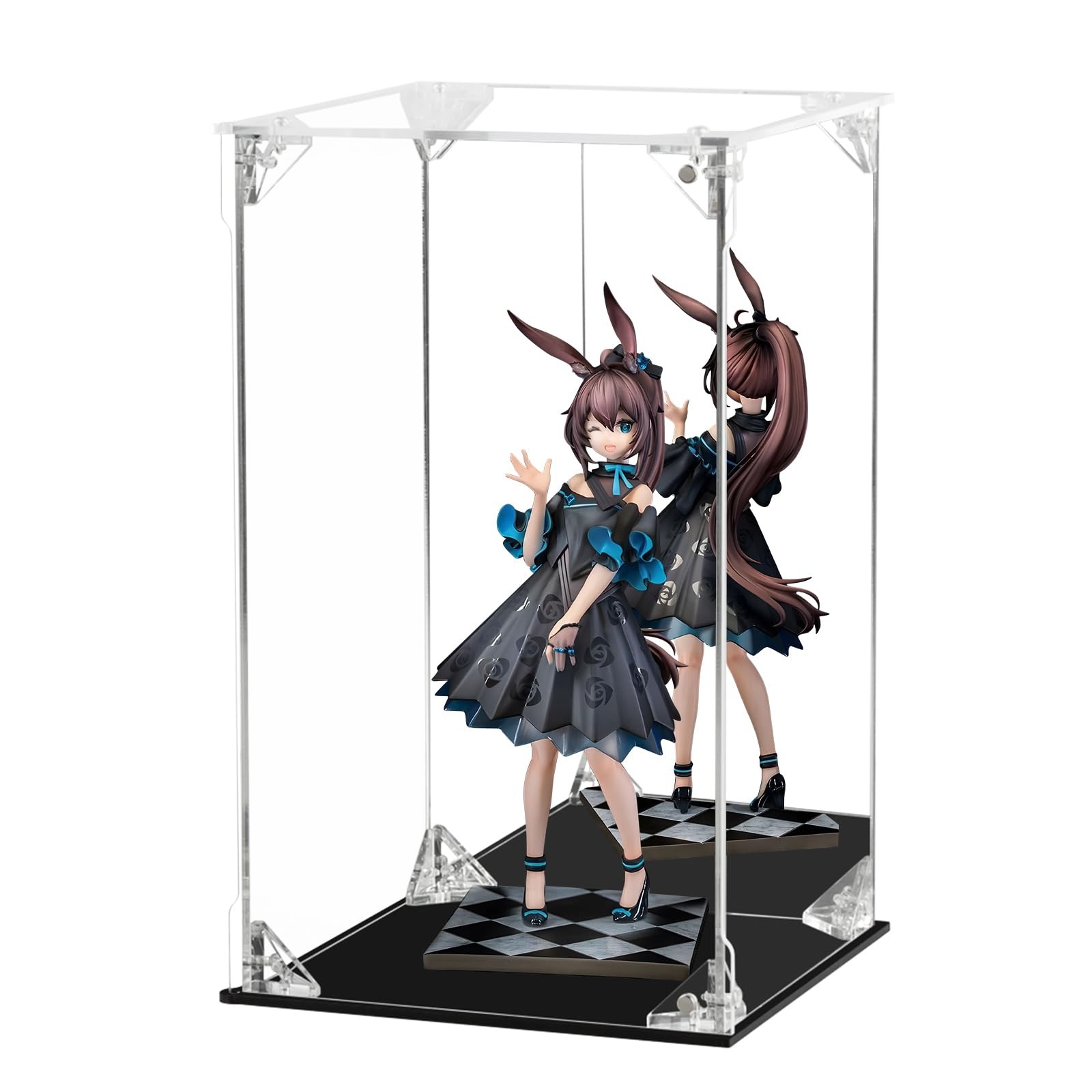 Vitrina acrílica para figuras con protección UV, organizadores y accesorios