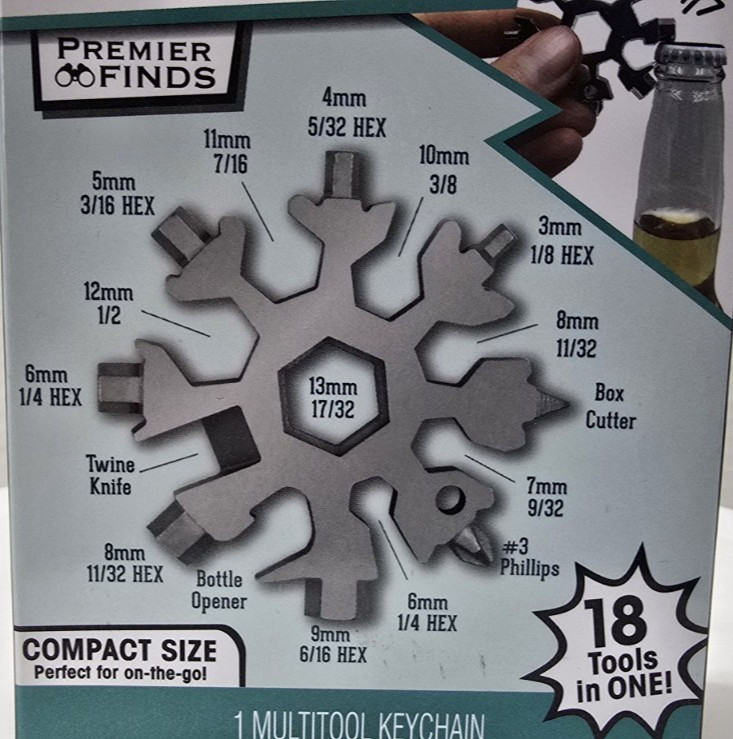 NEW Keychain Pocket Multi-Tool 18 Tools in One-Compact Premier Finds- Keyring