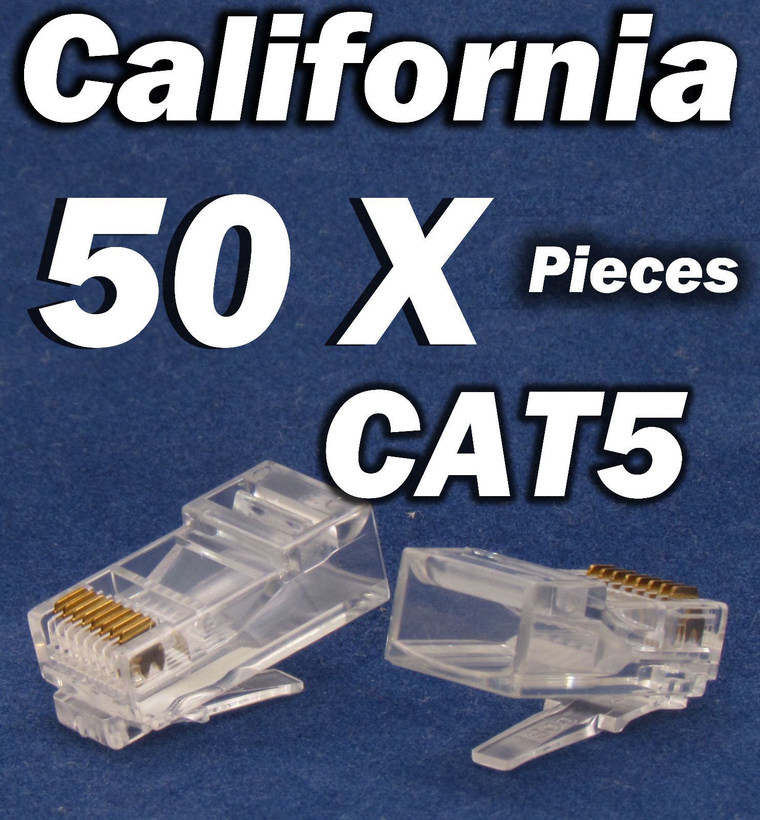 50 X pcs RJ45 Plug Cat5 Modular LAN Network Connector Internet Ethernet Cable 5E