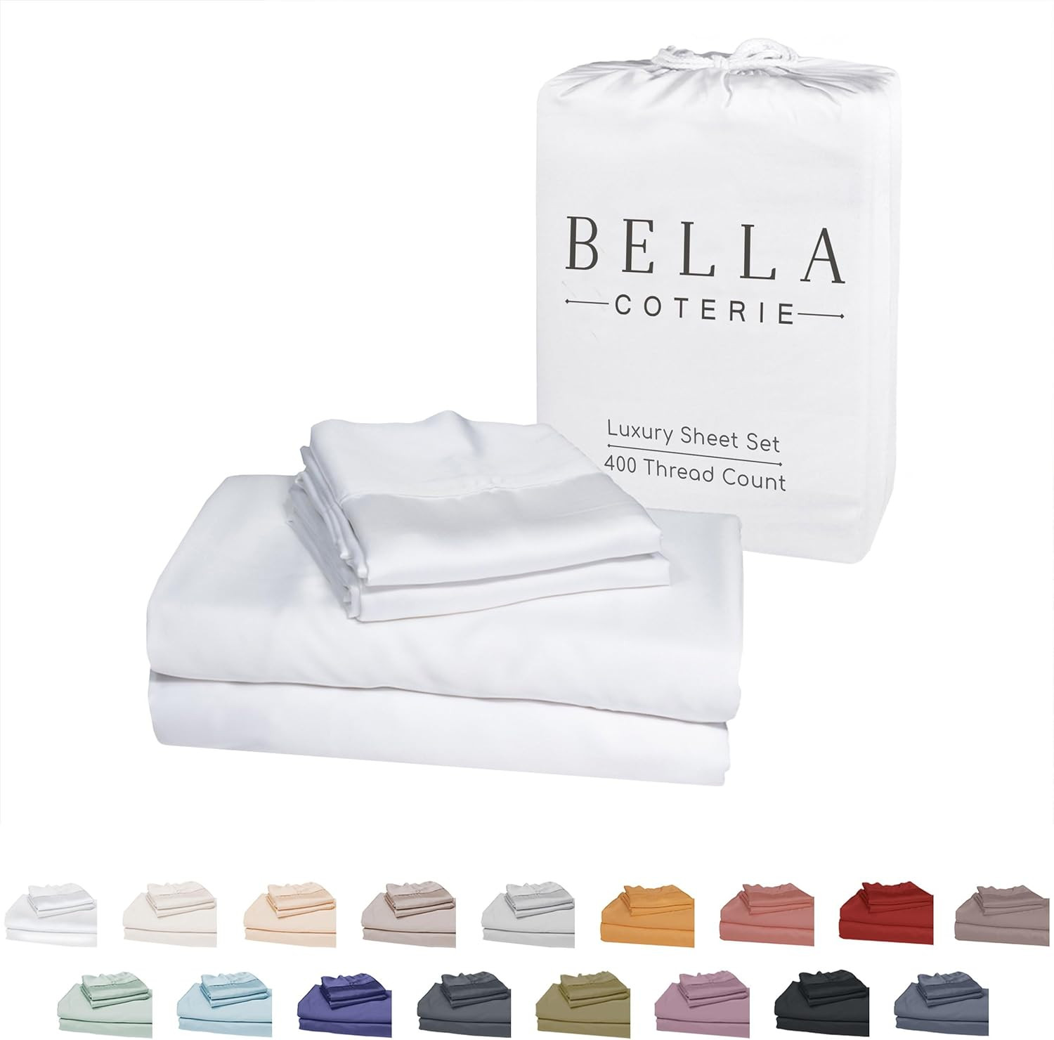 Luxury Bamboo Queen Sheet Set - Ultra Soft & Cooling - 18" Deep Pocket - White