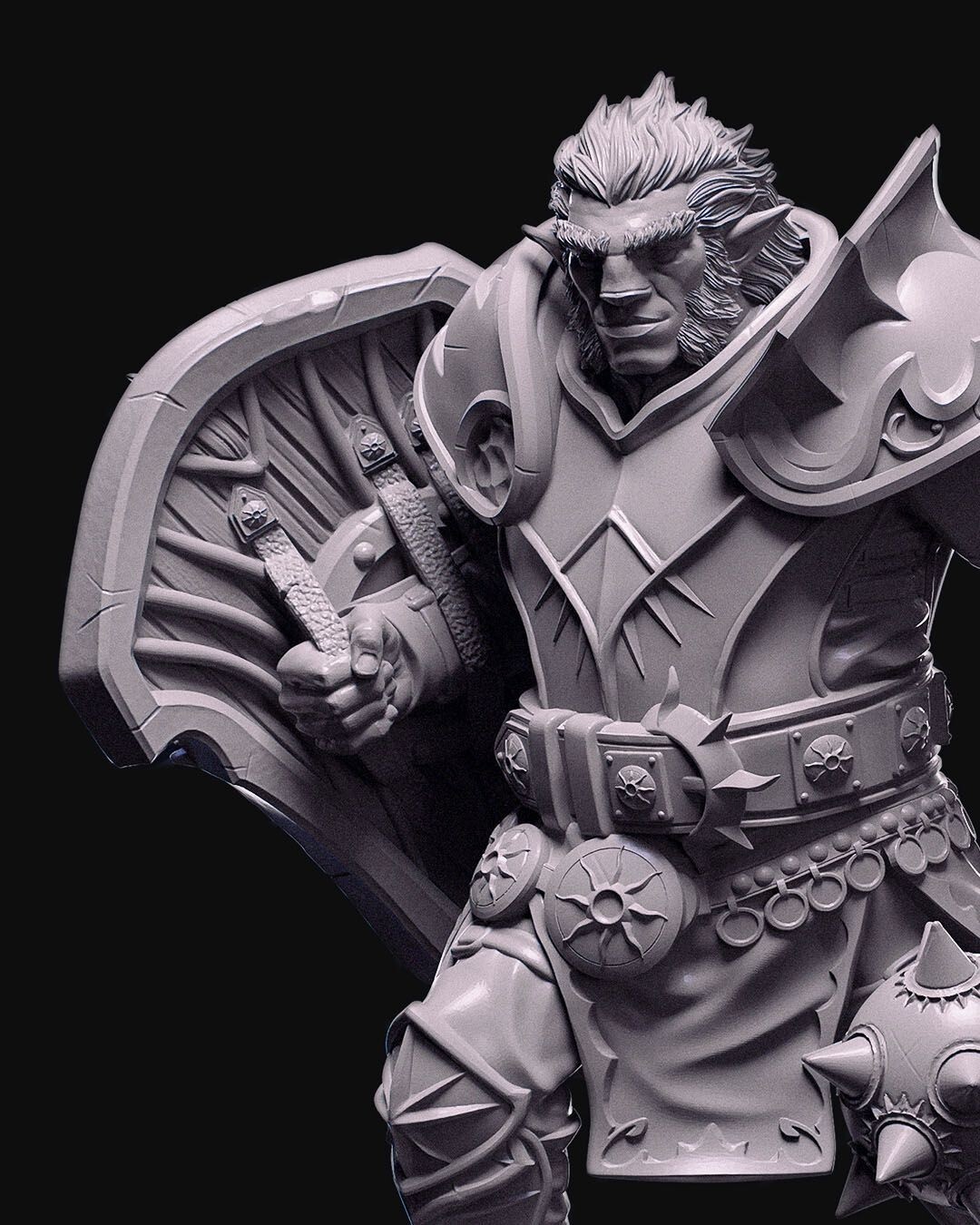 D&D Oloven Sunpride fighter 32mm Scale (unpainted) TTRPG