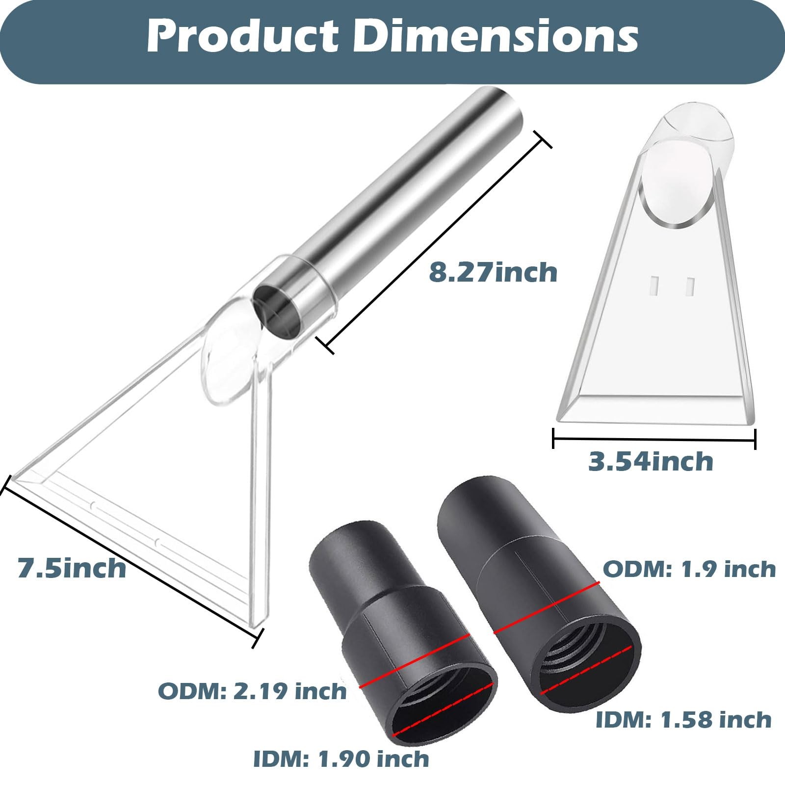 Universal Vac Hand Wand with Clear Head Extractor Attachment Adapter Clear Ex...