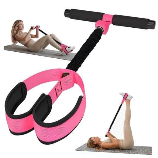 Pedal Resistance Band with Handle for Women | 55LBS Upgrade, Core Abs