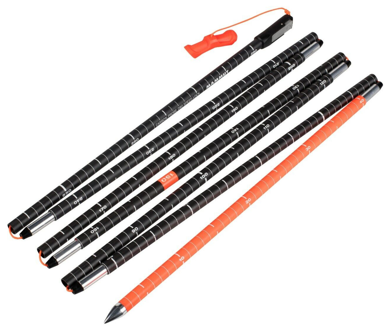 Mammut 280 Speed Lock Carbon Pro 280cm Carbon Fiber Avalanche Probe, Lightweight
