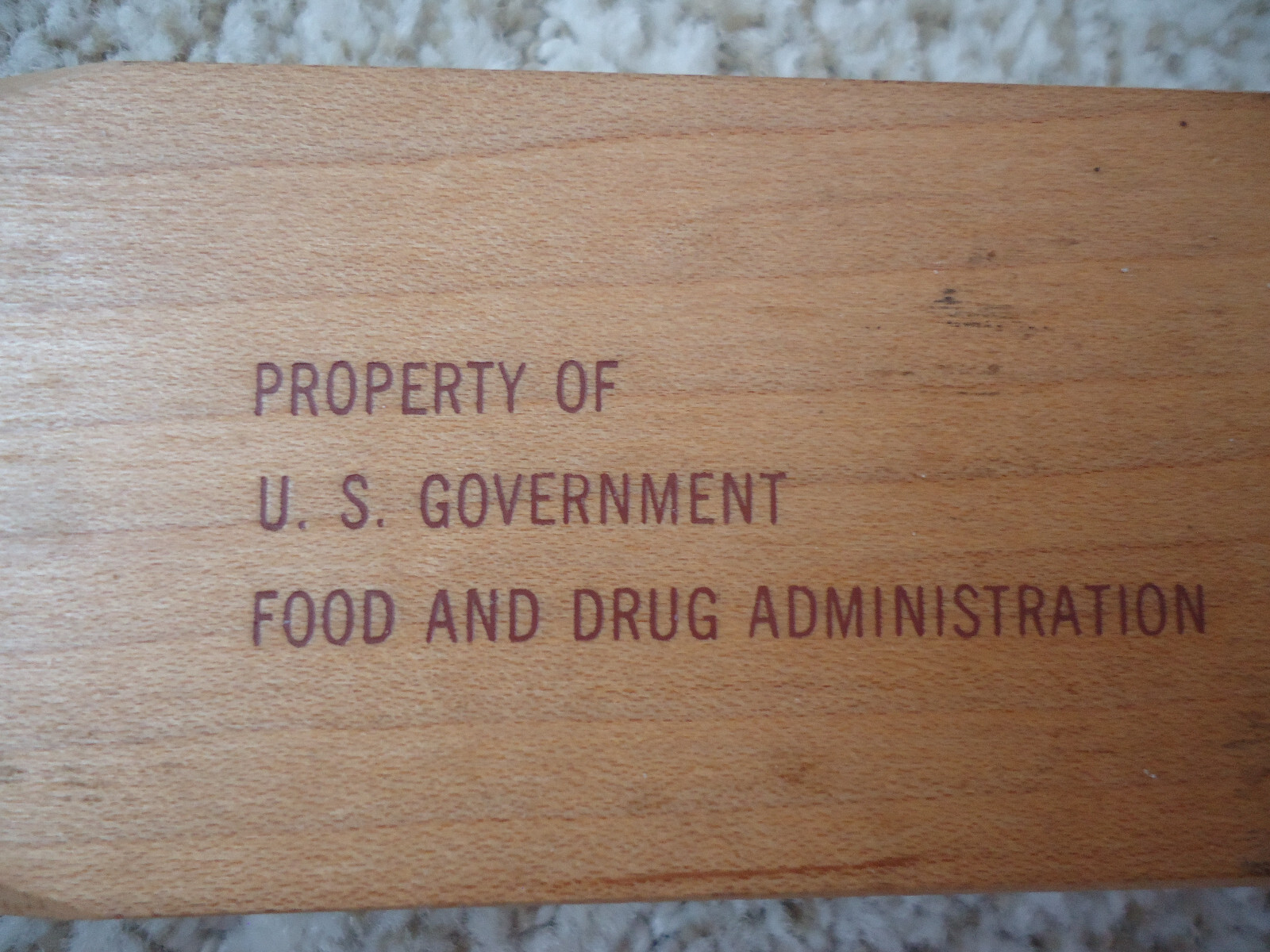 Vintage U.S. F.D.A. Food and Drug US Inspector Wooden Box Opening Sorting Tool