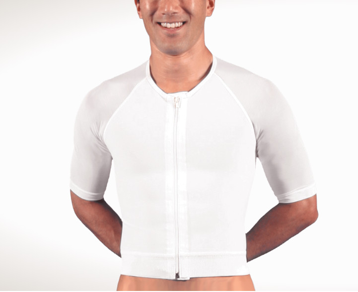 Design Veronique Men's Post-Op Compression Vest with Arms, #642, Black, XL-4XL