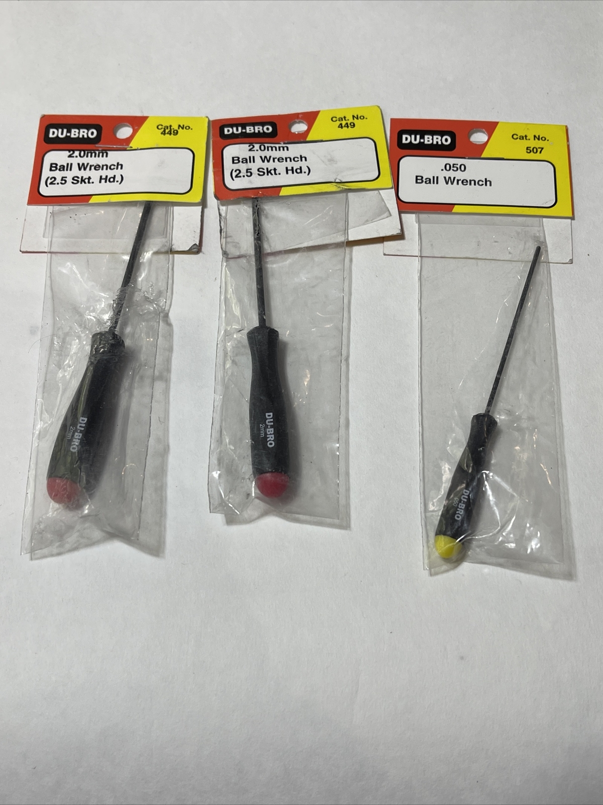 3 - DU-BRO (2)Ball Wrench 2.0mm (2.5 SKT. HD) #449 & .050 Ball Wrench #507  LOT