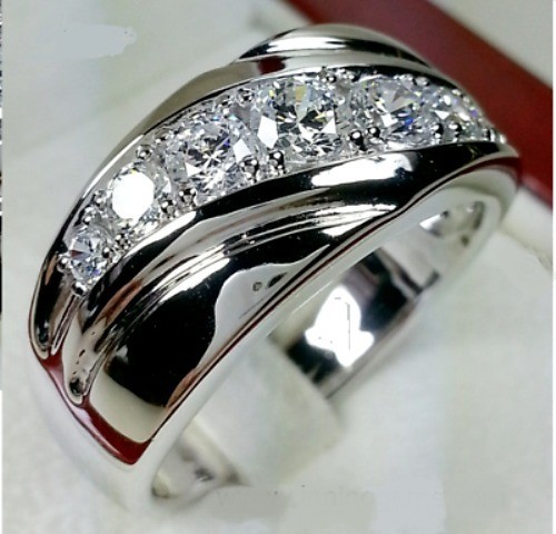 1.30Ct White Diamond Round Cut Lab-Created Wedding Band Ring 925 Sterling Silver