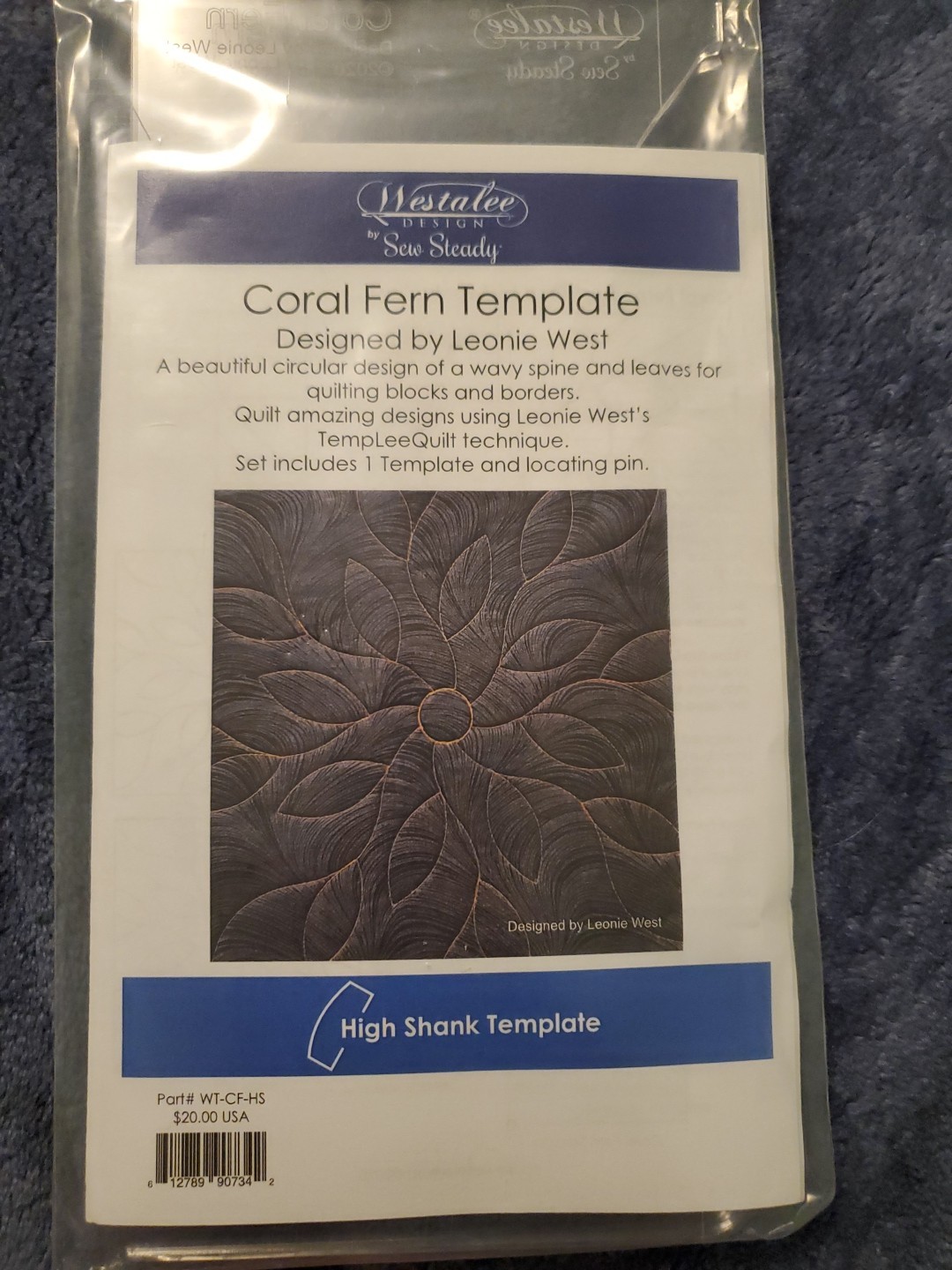 Westalee Sew Steady Coral Fern Template High Shank