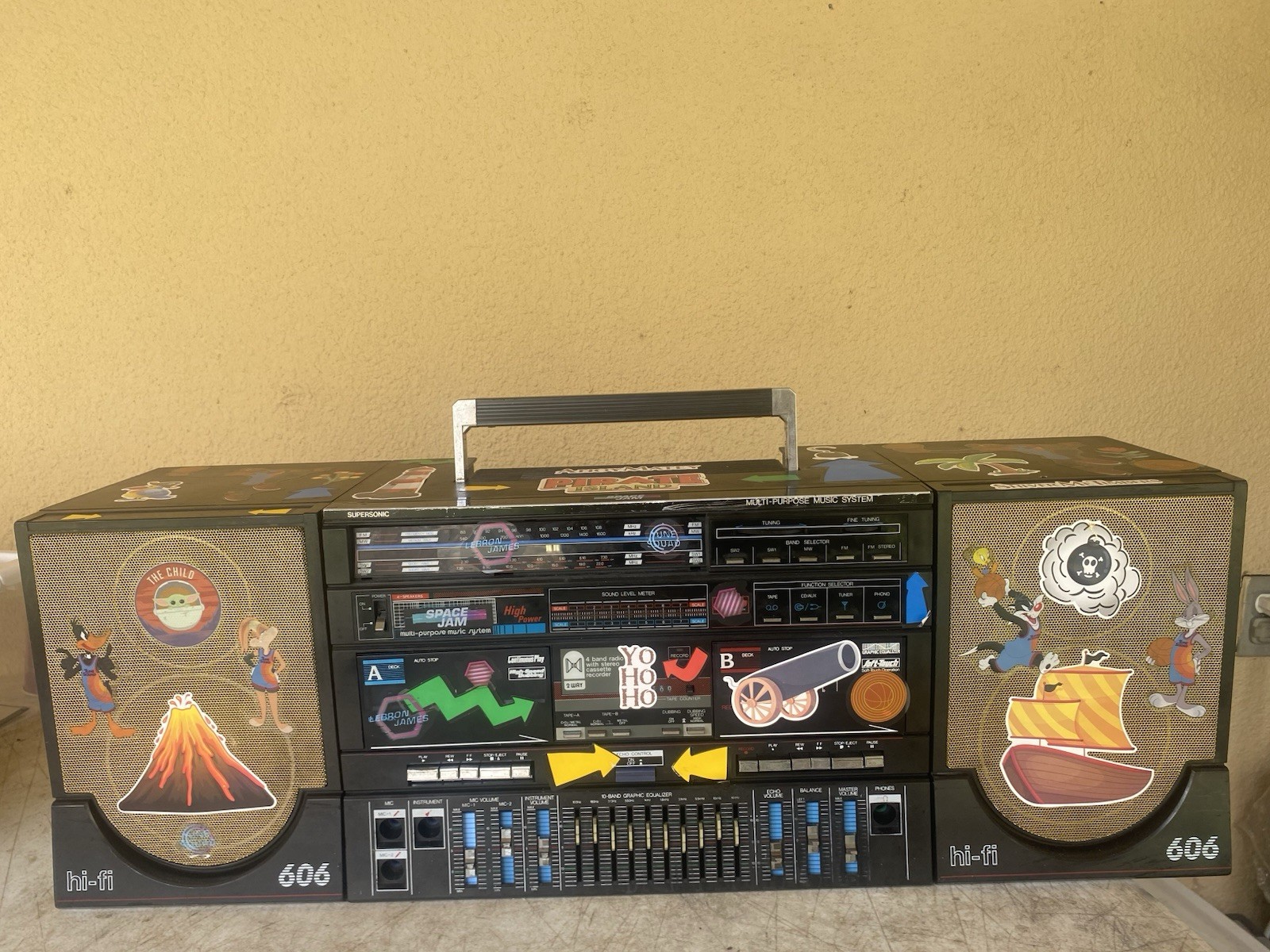 Vintage Boombox Supersonic  606 Radio Cassette No Lasonic Vela Conion Sharp