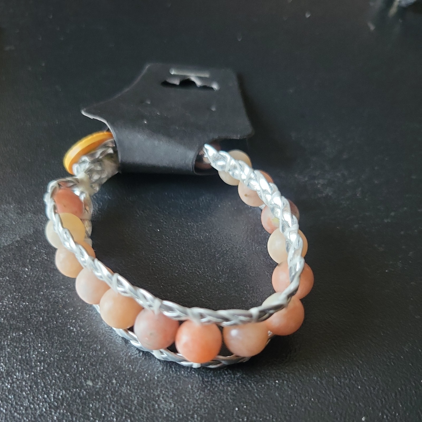 Handcrafted  Childs Braided Bracelet with  Leather Cord And Colored Glass Beads.