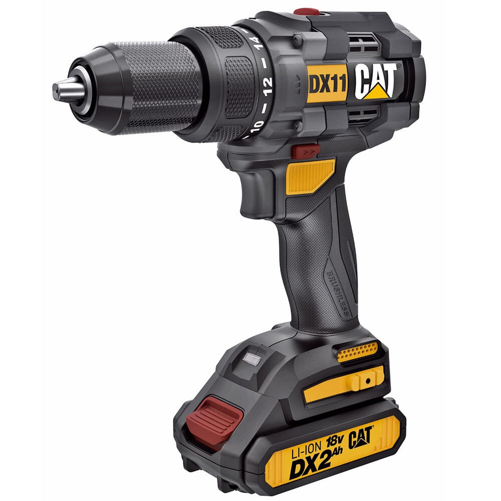 Cat 18V 1/2 In Cordless Drill/driver With Brushless Motor And Two Batteries