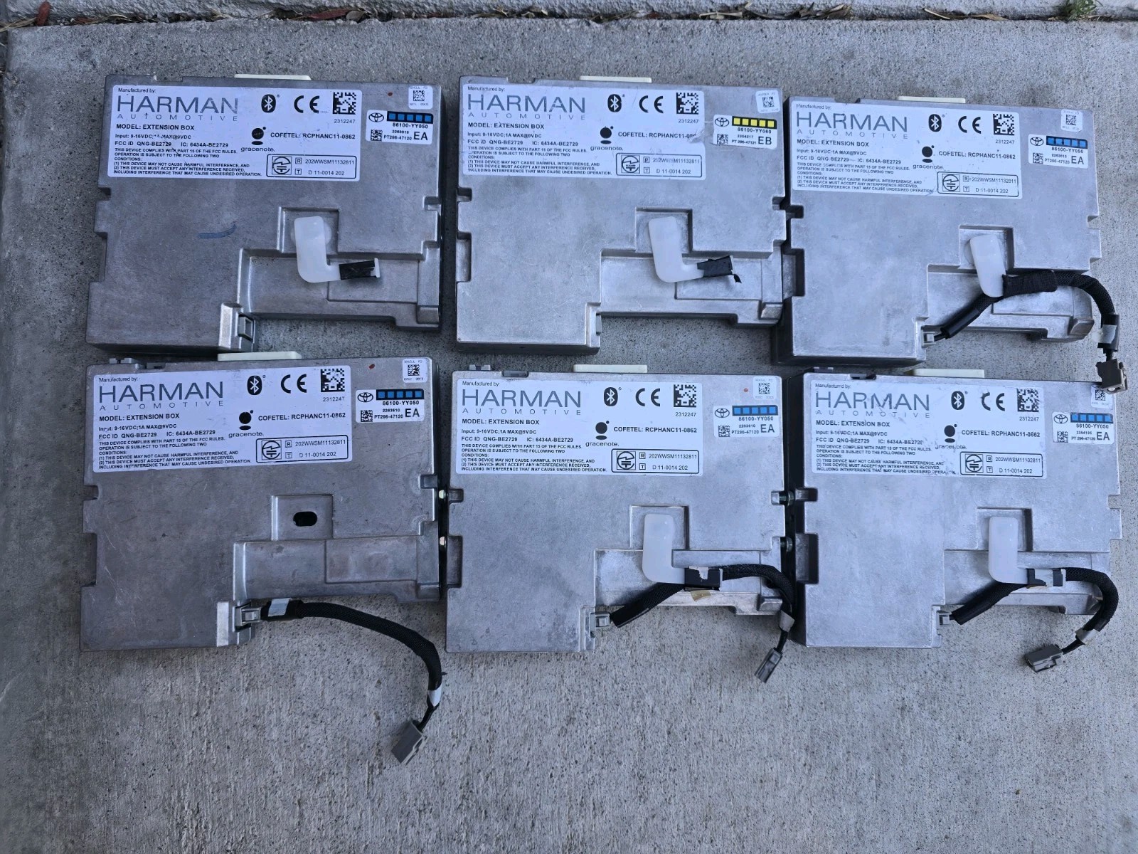 Toyota OEM Harman Kardon lot of (06) 86100-YY050 & YY060 GPS Extension Boxes
