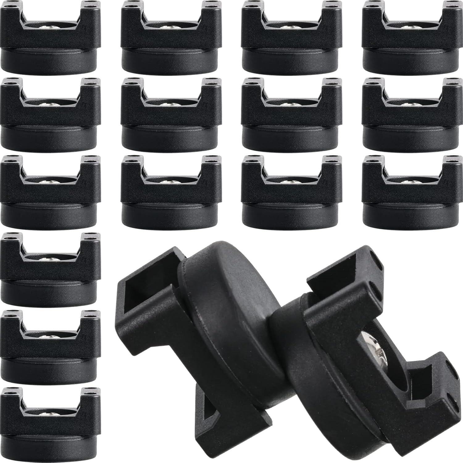 15 Pcs Magnetic Zip Tie Mount Base Black Magnetic Cable Clips Wire Holder Multip