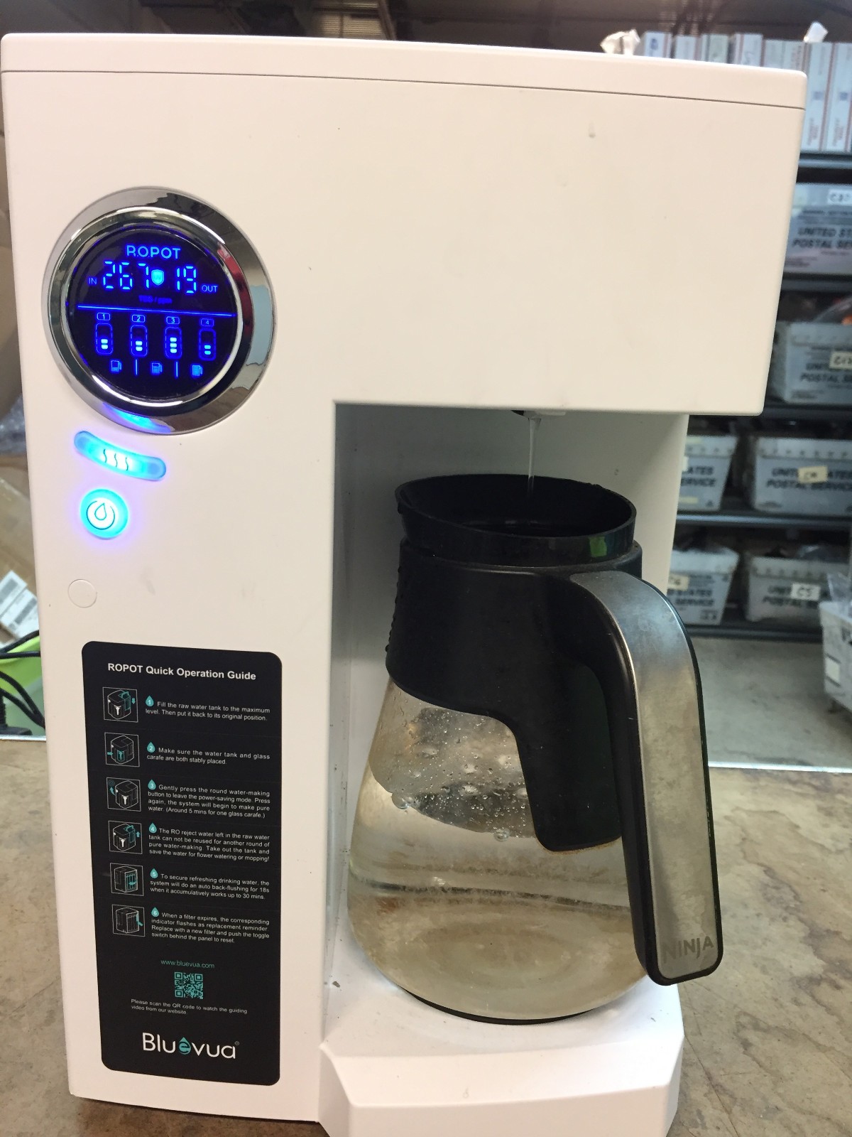 Bluevua ROPOT RO100ROPOT-UV Countertop Reverse Osmosis Water Purifier