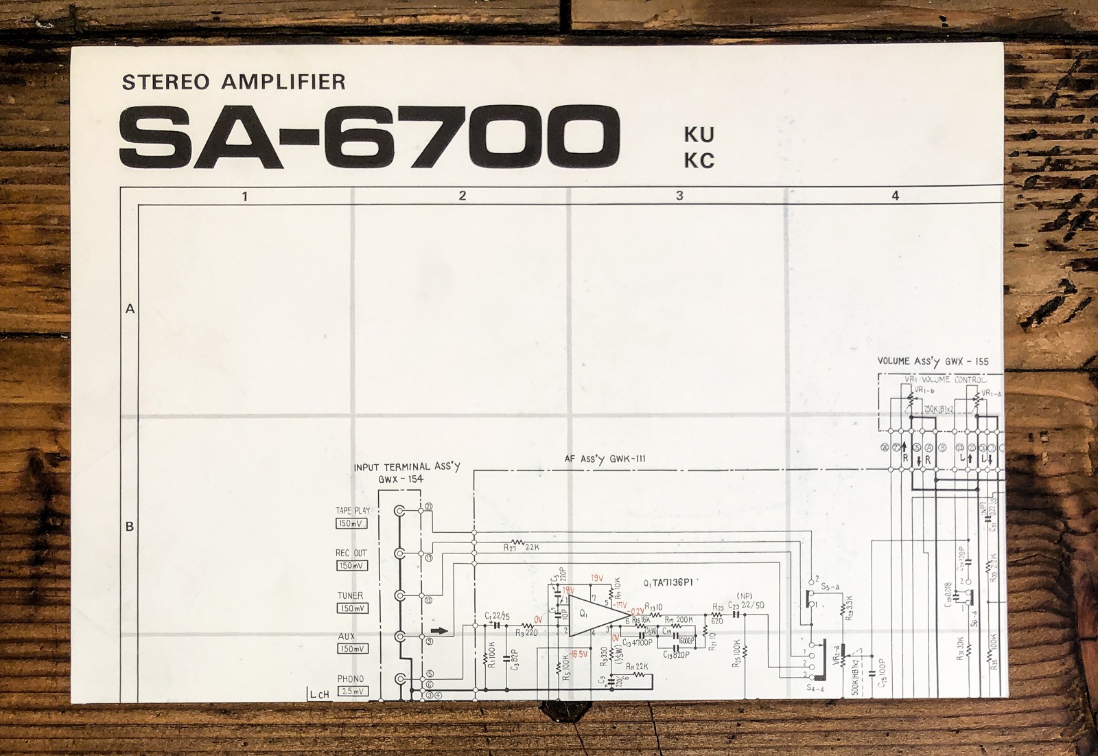 Pioneer SA-6700 Amplifier Fold Out Schematic *Original*