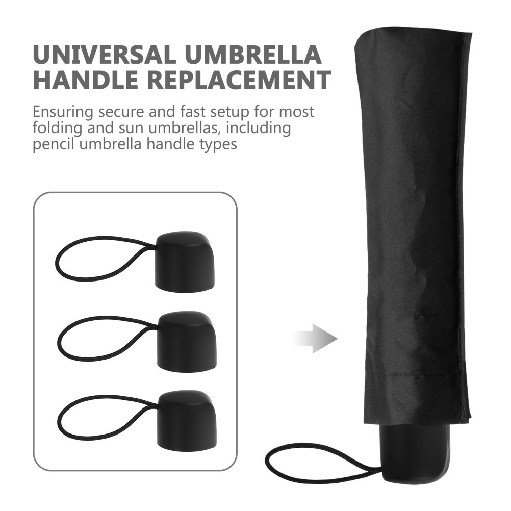 3 PCS Rain Umbrella Replacement Parts Folding Parasol Handle Plastic
