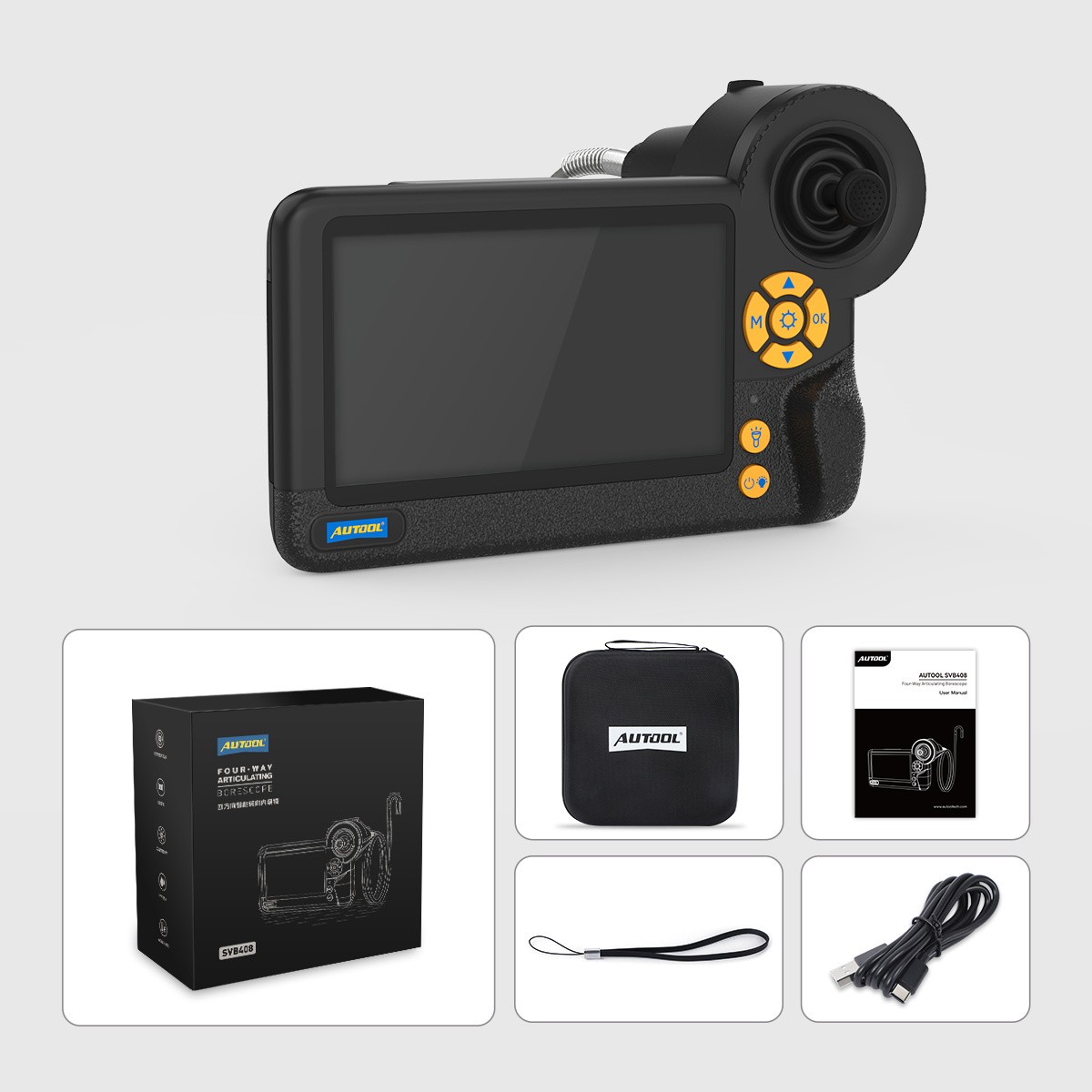 AUTOOL SVB408 Endoscope Camera Articulating Borescope Inspection Camera 3.9mm