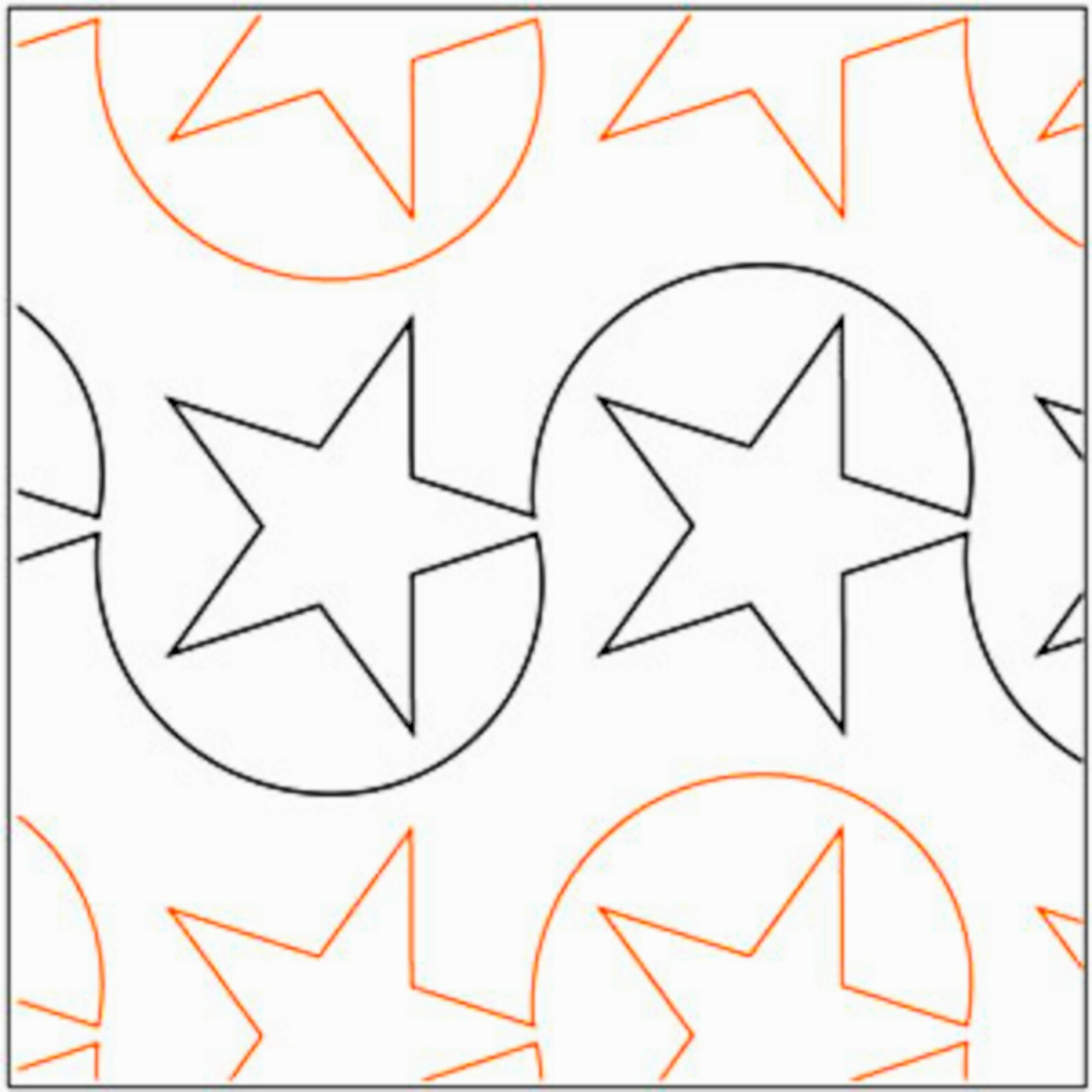 Pantograph Quilting Stars Quilt Pattern For Longarm Machine Quilters Template
