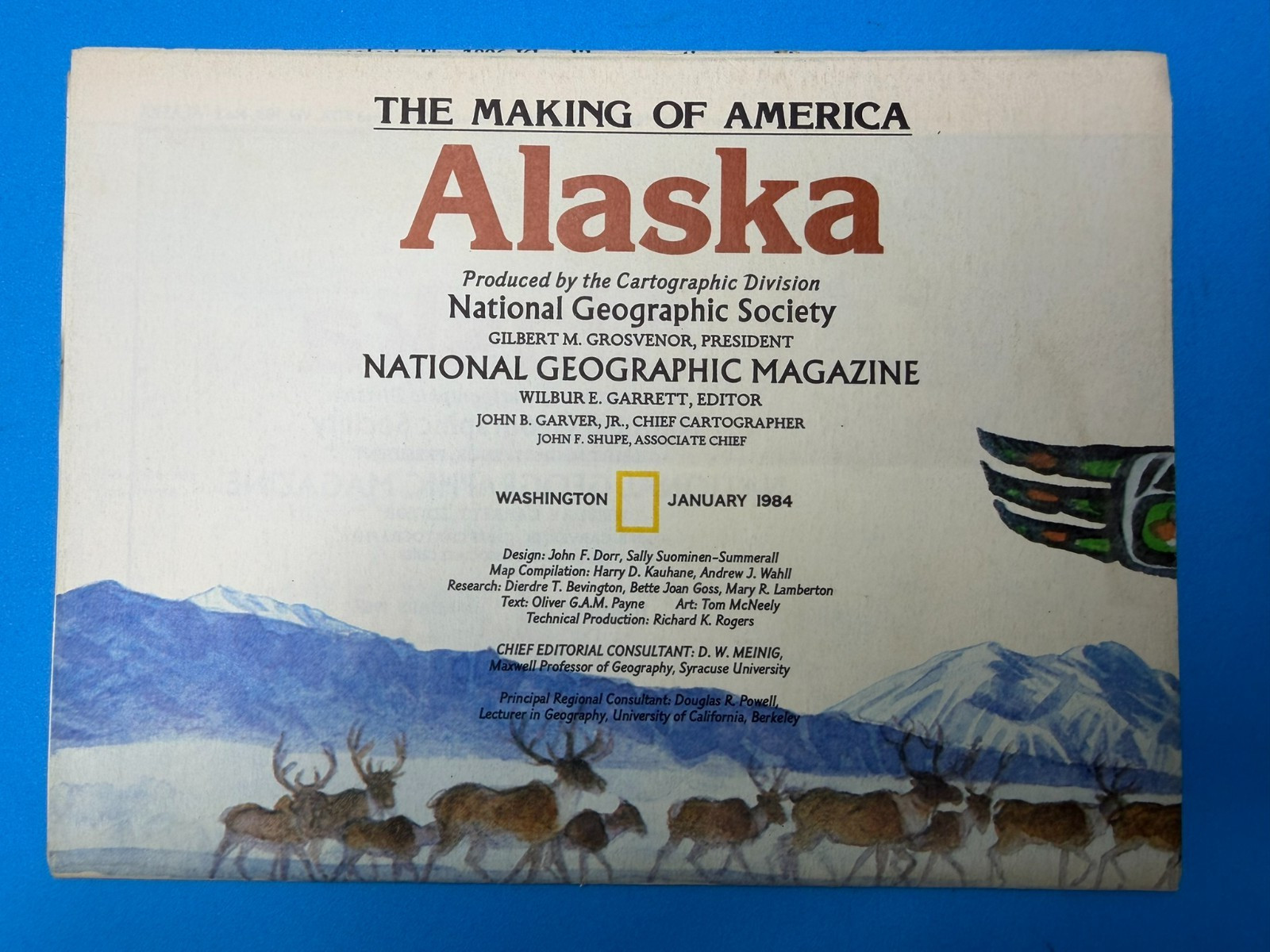 Vintage 1984 National Geographic Alaska Supplement Map Making Of America Folded
