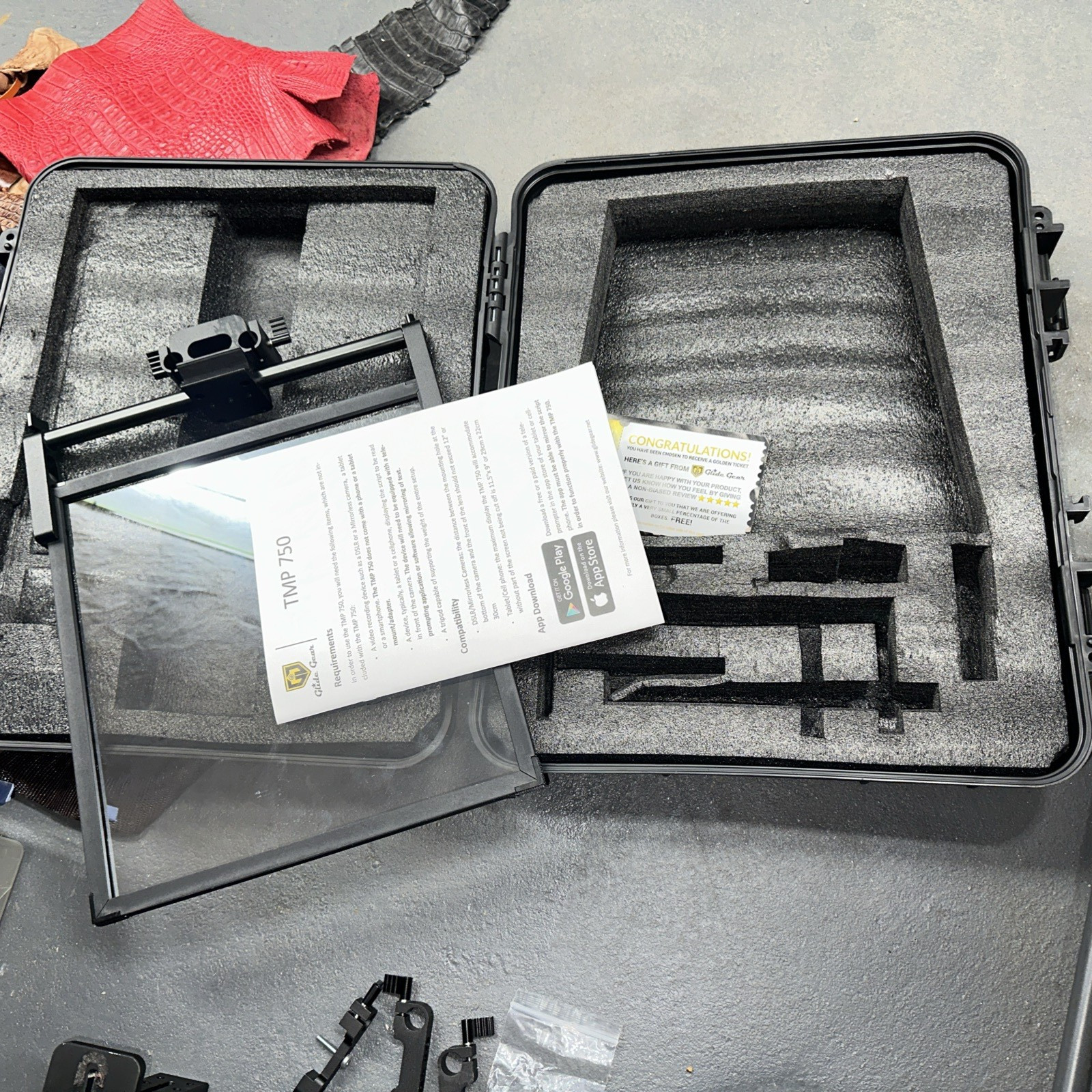 Glide Gear TMP 750 Professional Tablet Teleprompter w/ Hard Case Missing Pieces