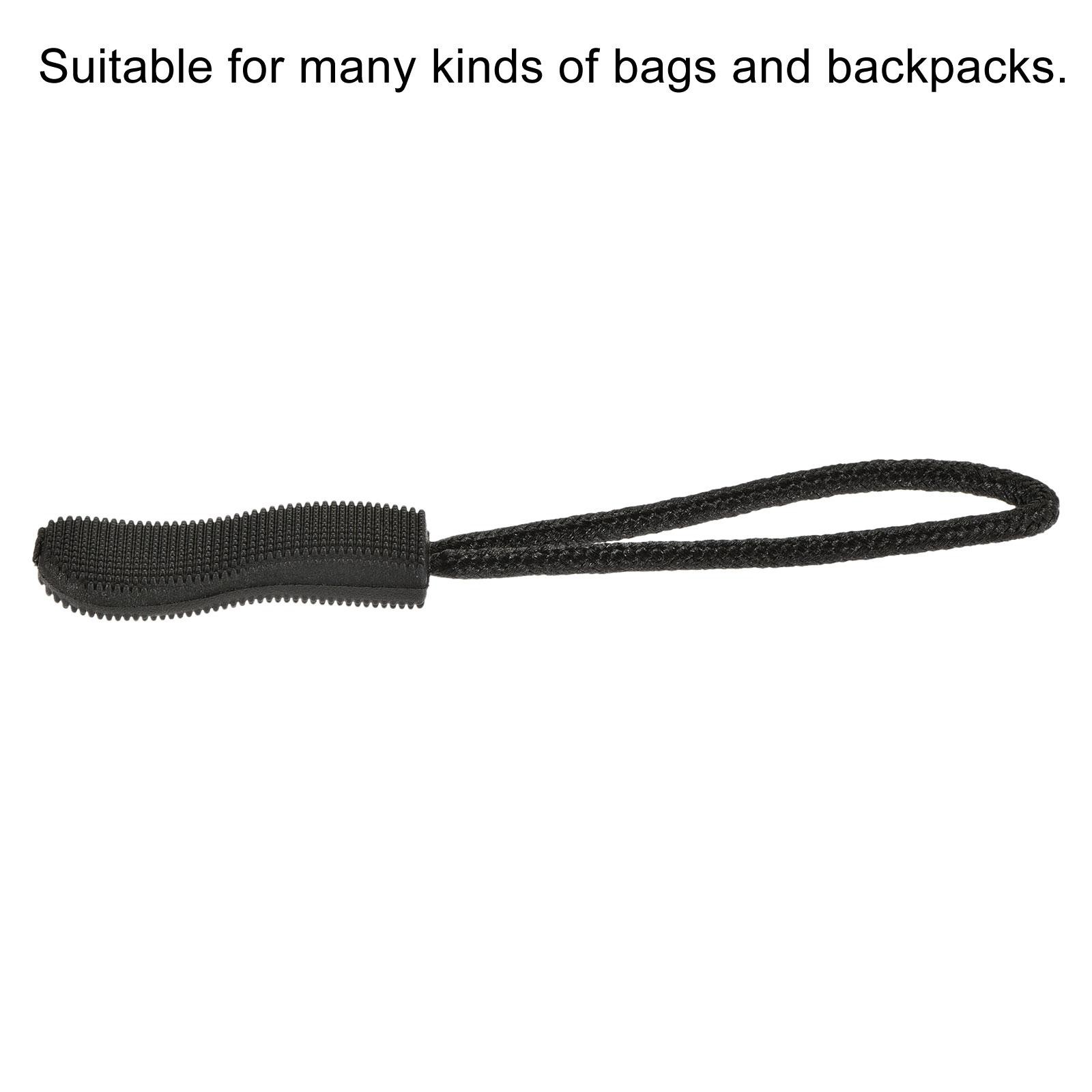 60pcs Zipper Pulls Pull Head Handle Replacement Tab Tag Cord Extender Black