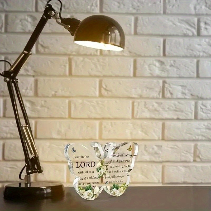 Unique Butterfly Acrylic Christian Plaque Proverbs Religious Keepsake Gift
