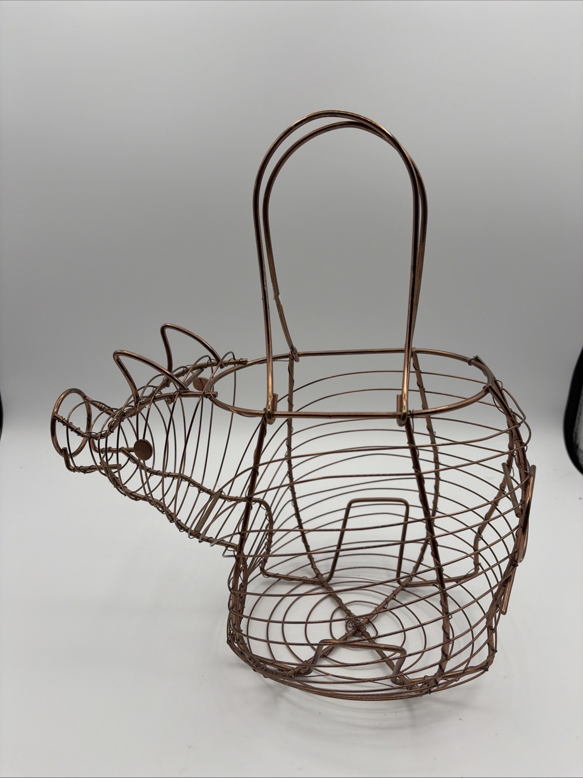 Copper Pig Egg Basket
