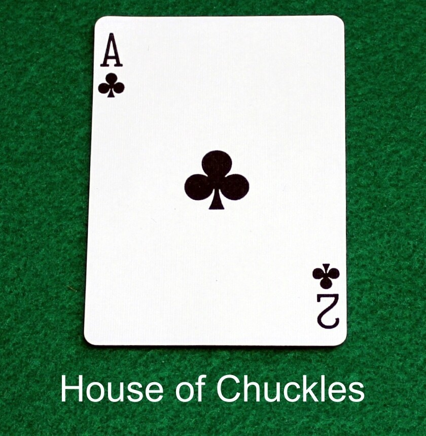 Ace of Clubs / 2 of Clubs - Mis-Indexed, Bicycle Printed Gaff Card, Blue