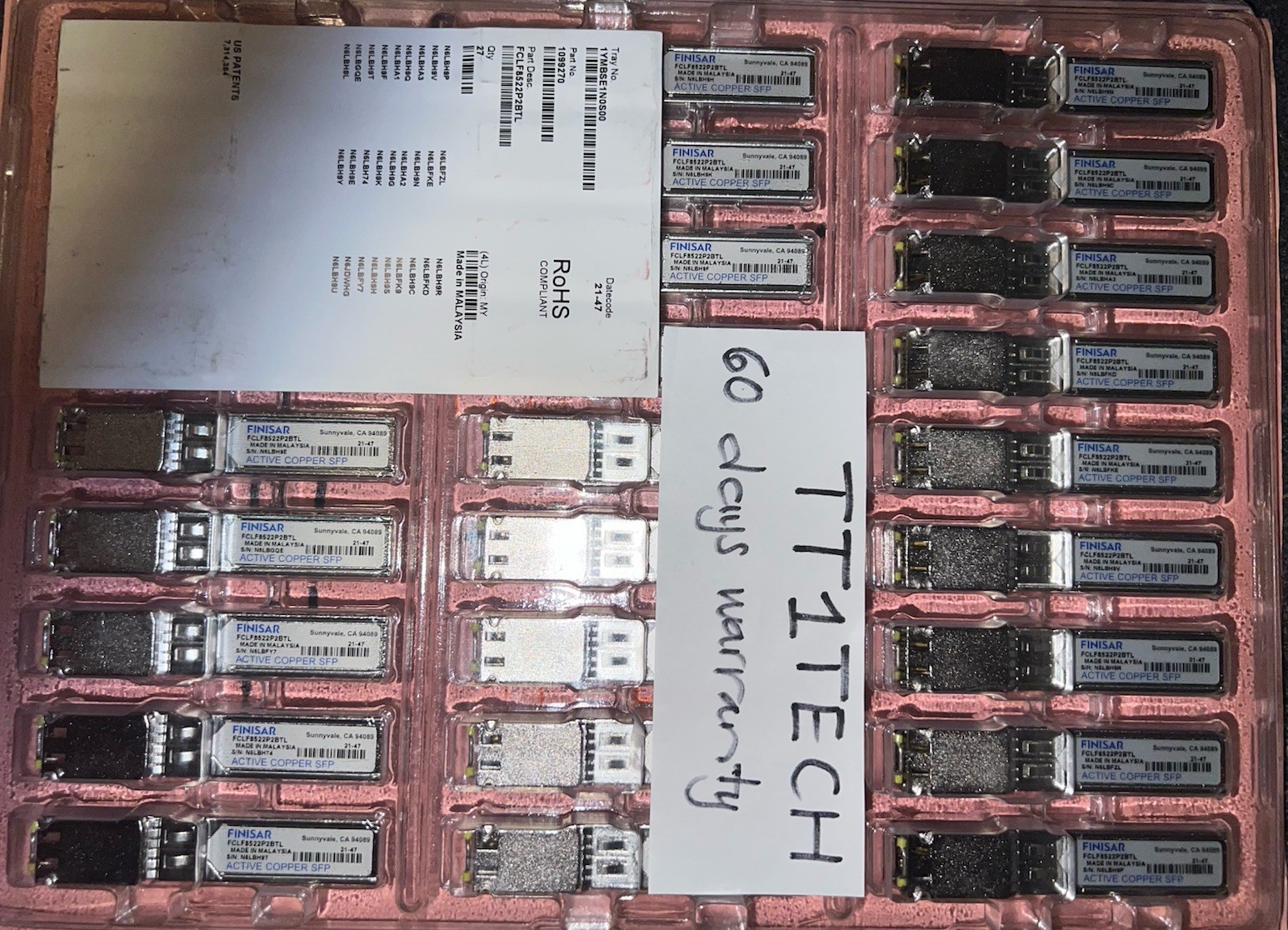 1 NEW Finisar FCLF8522P2BTL SFP-T 1000BASE-T Copper RJ-45 SFP Optical Transceive