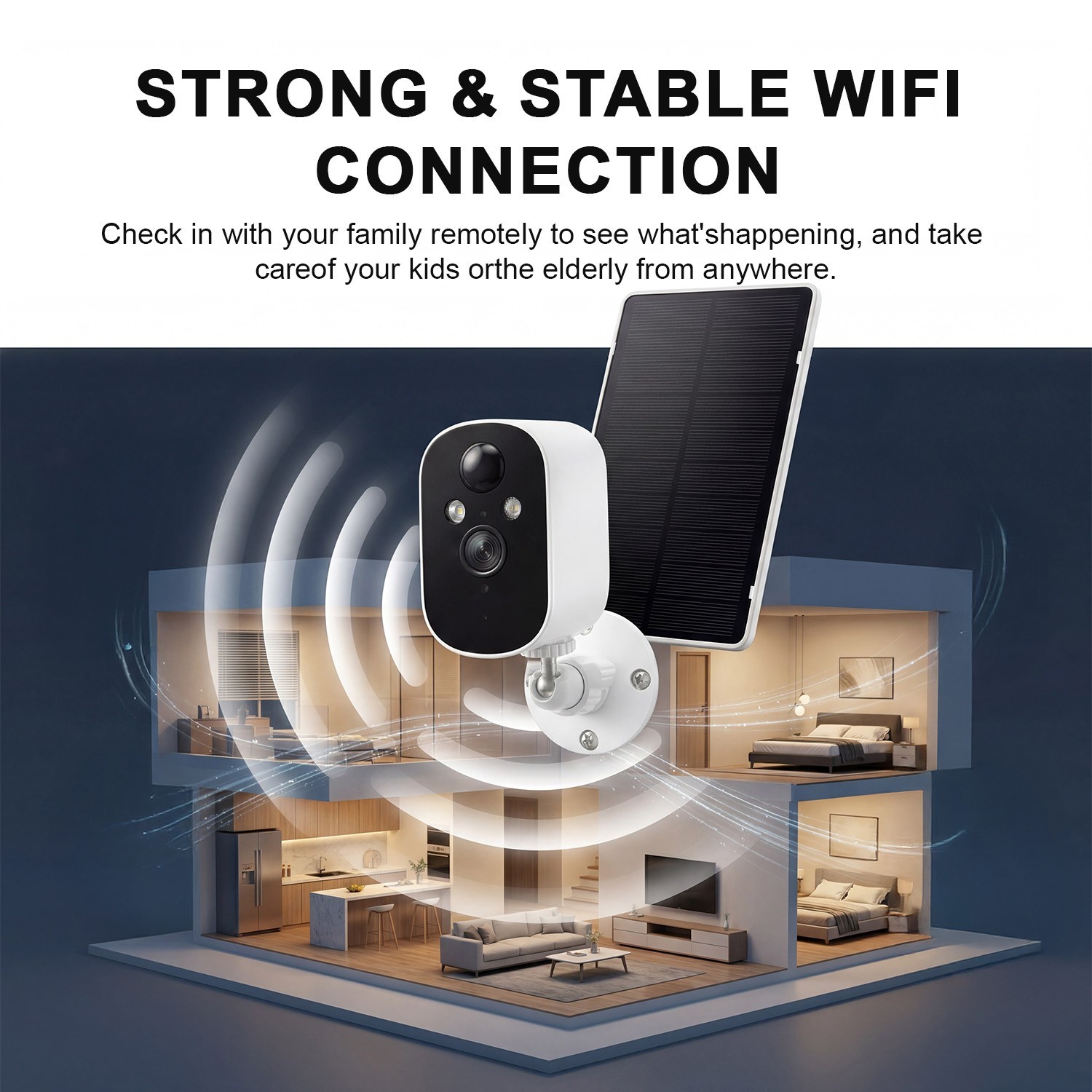 WiFi Solar Security Camera Outdoor Wireless Solar Solar Battery Powered Audio