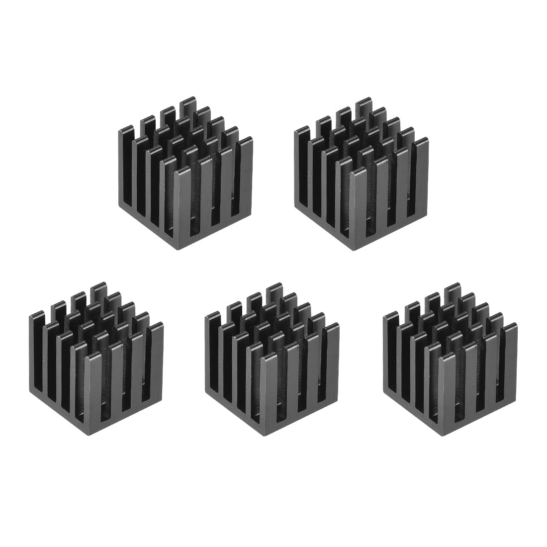 Electronic Radiators Heatsink for MOS GPU IC Chip Black 15 x 15 x 15 mm 5pcs